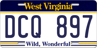 WV license plate DCQ897