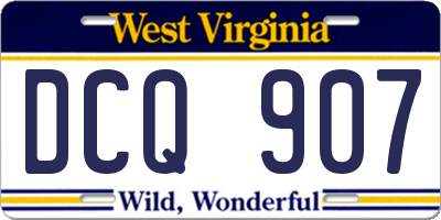 WV license plate DCQ907