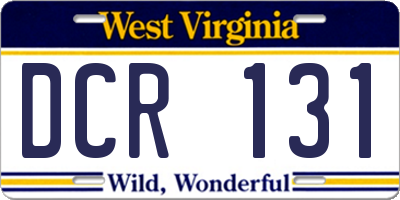 WV license plate DCR131