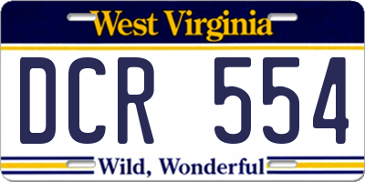 WV license plate DCR554