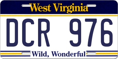 WV license plate DCR976