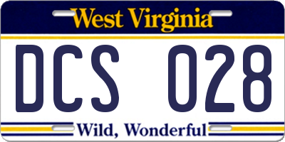WV license plate DCS028