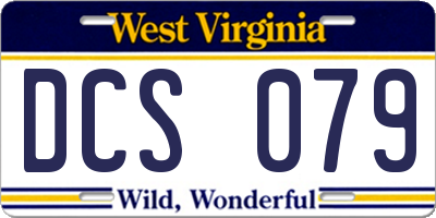 WV license plate DCS079