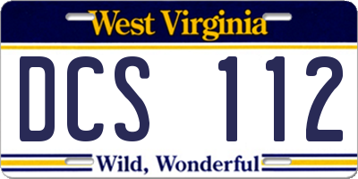 WV license plate DCS112