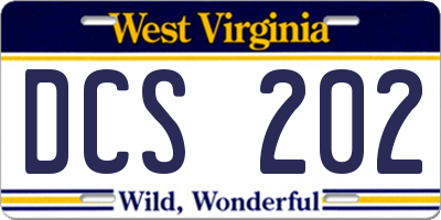 WV license plate DCS202