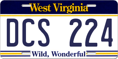WV license plate DCS224