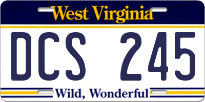 WV license plate DCS245