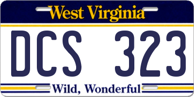 WV license plate DCS323