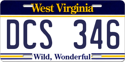 WV license plate DCS346