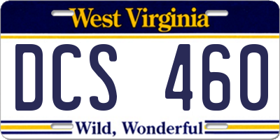 WV license plate DCS460