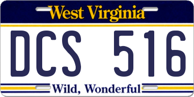 WV license plate DCS516