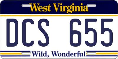 WV license plate DCS655