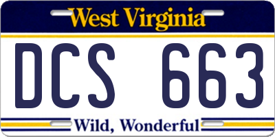 WV license plate DCS663