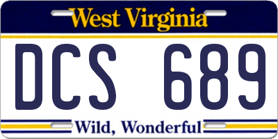 WV license plate DCS689