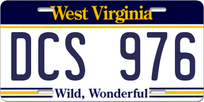 WV license plate DCS976