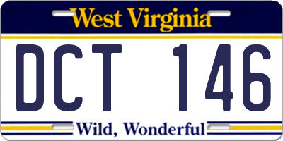 WV license plate DCT146