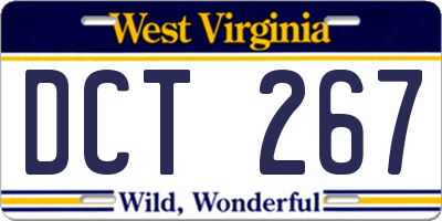 WV license plate DCT267
