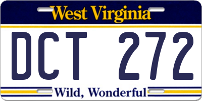 WV license plate DCT272
