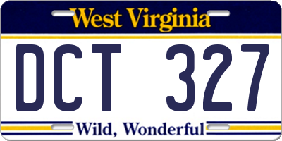 WV license plate DCT327