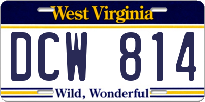 WV license plate DCW814