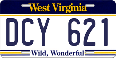 WV license plate DCY621