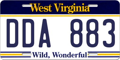WV license plate DDA883
