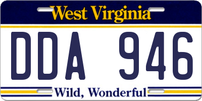 WV license plate DDA946