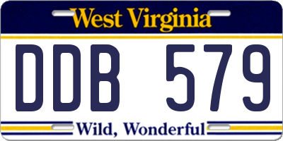 WV license plate DDB579