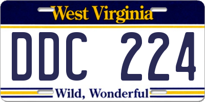 WV license plate DDC224