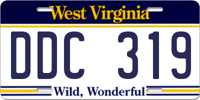 WV license plate DDC319