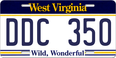 WV license plate DDC350