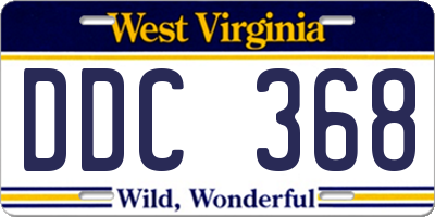WV license plate DDC368