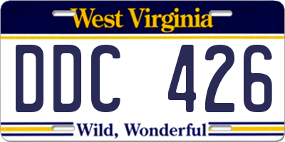 WV license plate DDC426