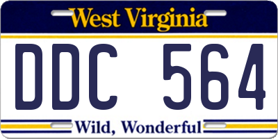WV license plate DDC564