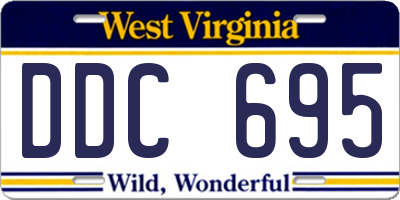 WV license plate DDC695