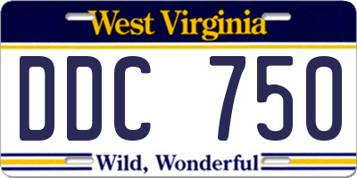 WV license plate DDC750
