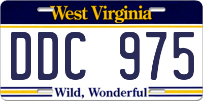 WV license plate DDC975