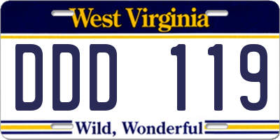 WV license plate DDD119