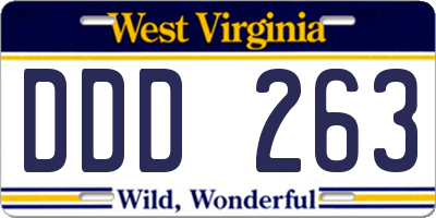 WV license plate DDD263