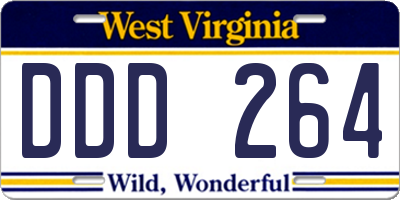 WV license plate DDD264