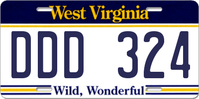 WV license plate DDD324