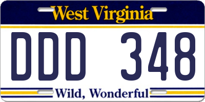 WV license plate DDD348