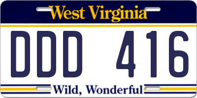 WV license plate DDD416