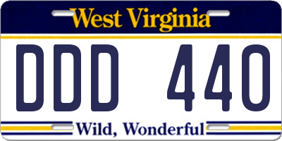 WV license plate DDD440