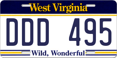 WV license plate DDD495