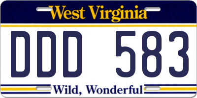 WV license plate DDD583
