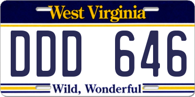 WV license plate DDD646
