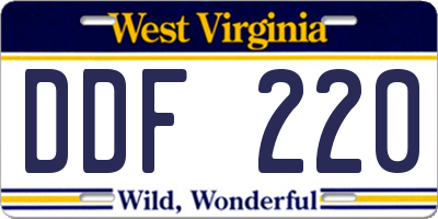 WV license plate DDF220