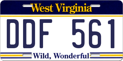 WV license plate DDF561
