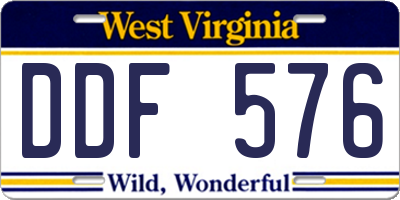 WV license plate DDF576